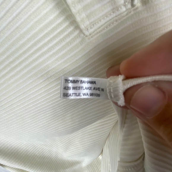Tommy Bahama Womens Ivory Shadow Striped‎ Preppy Classic Polo Shirt Size XL - Picture 5 of 12